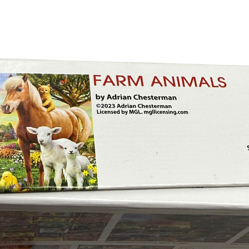 White Mountain Kids Farm Animals 300 Piece Puzzle Adrian Chesterman Complete - Picture 12 of 14